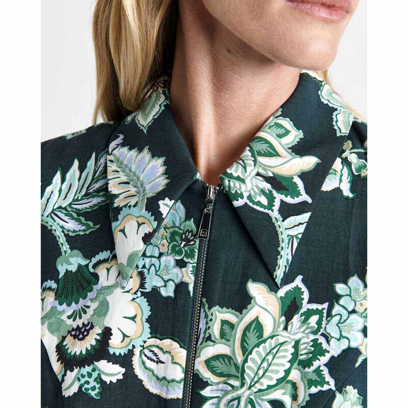 Cue Chintz Laurel Zip Front Midi Dress image number 2